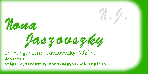 nona jaszovszky business card